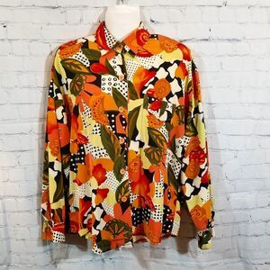 Vintage Crismina Floral Print Blouse Size L/XL